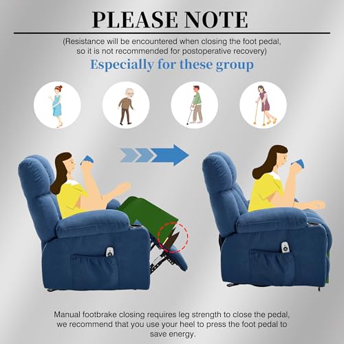 Recliner Chair with Massage and Heat, Rocker Recliner Chairs for Adults, Overstuffed Nursery Rocking Chairs for Living Room