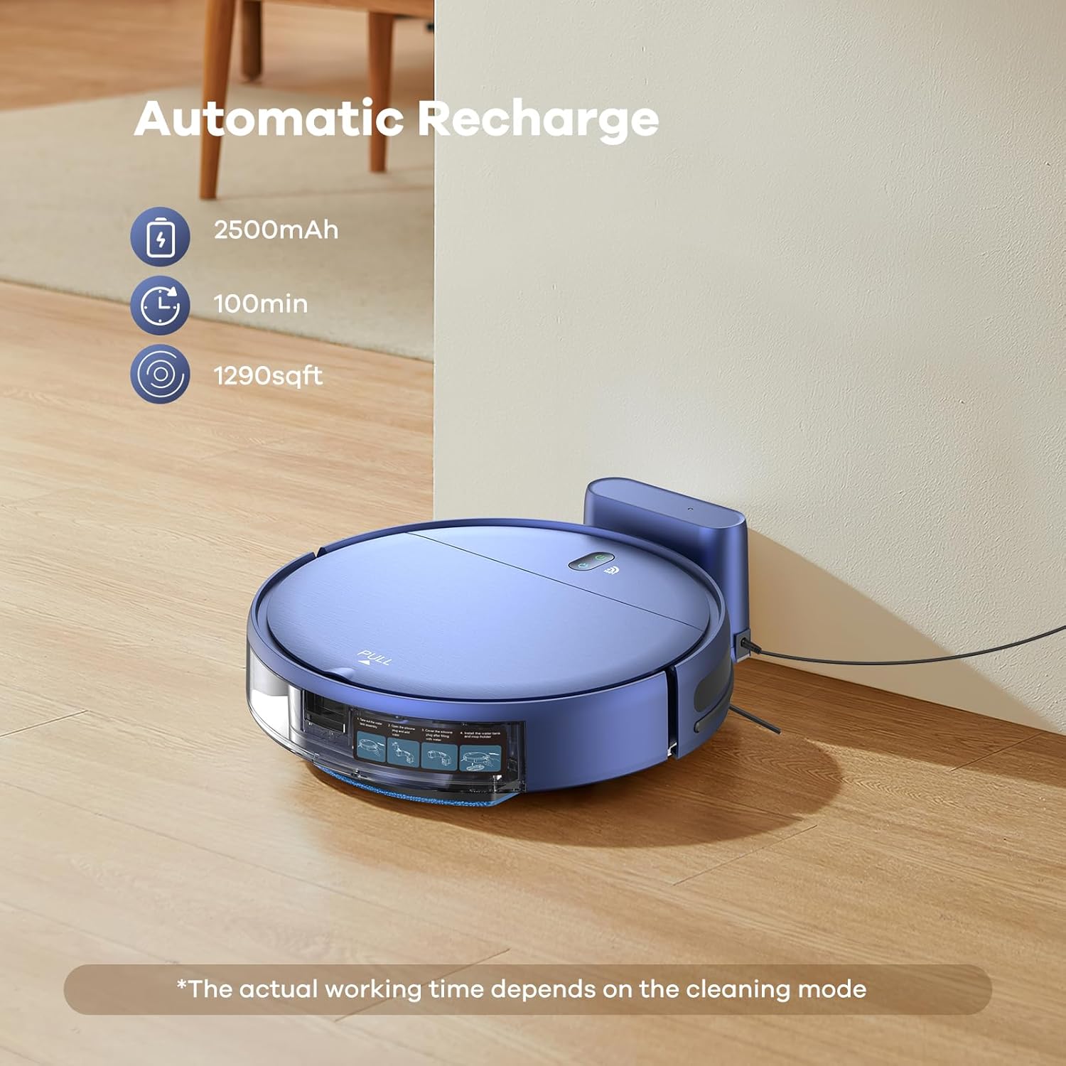 ZCWA Robot Vacuum and Mop Combo, 2 in 1 Mopping Robotic Vacuum with WiFi/App, Robotic Vacuum Cleaner, Schedule Settings, Self-Charging