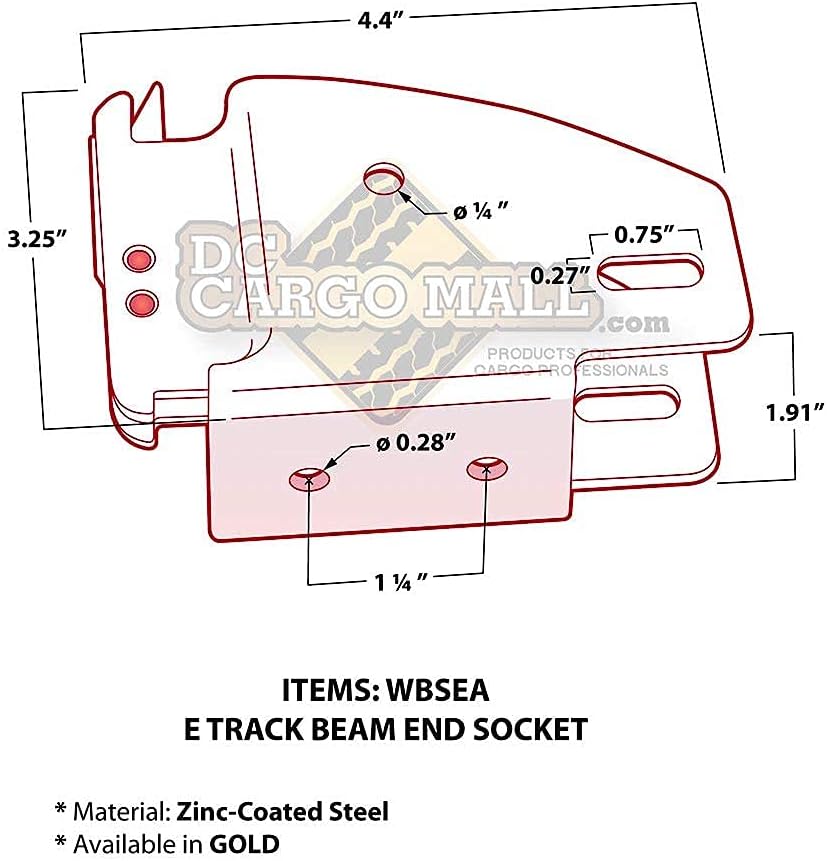 10 E-Track Wood Beam End Socket Shelf Brackets w/ E Track Fittings, for 2x4 & 2x6 in Truck, Trailer, Van, RV, Cargo Tie-Down Systems