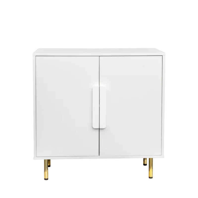 Sideboard Buffet Cabinet with Storage Modern Storage Cabinets with 2 Doors with Handle for Living Room Dining Room Entryway, White