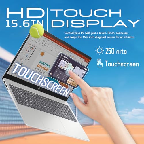 HP 15.6 Touchscreen Laptop Computer for Business & Student, w/Office Lifetime, Intel 13th Gen Core i3(Up to 4.5GHz), HD Touch Display, 64GB RAM