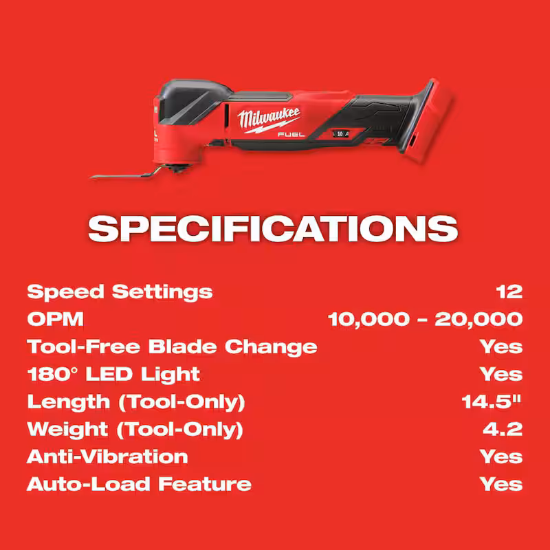M18 FUEL 18V Lithium-Ion Cordless Brushless Oscillating Multi-Tool (Tool-Only)