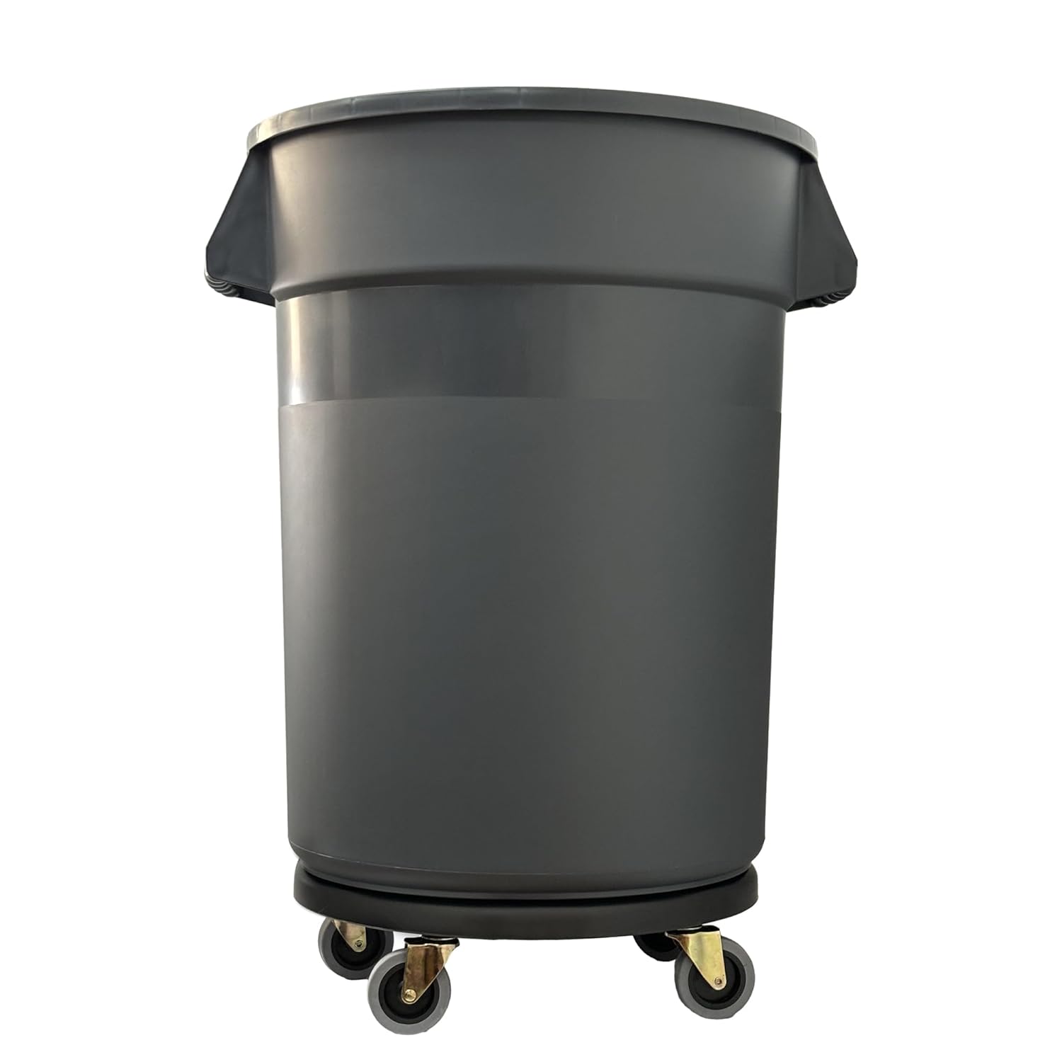 32 Gallon Outdoor Trash Can,Outdoor Trash Can with Lid,Outdoor Trash Can with Wheels,Sturdy Handle Round Trash Can for Outdoor, Garage