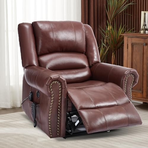 Dual Motor Power Lift Chair, Lay Flat Recliner Chair, Electric Recliner with Massage and Heat for Elderly, Remote Control, Infinite Position