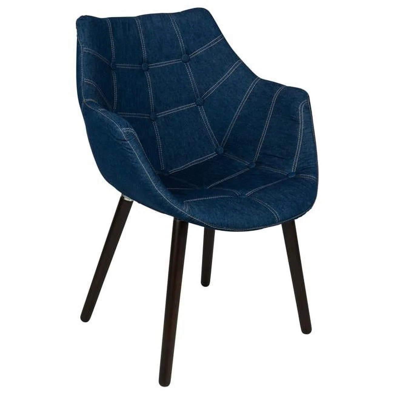31 x 22 in. Milburn Tufted Denim Lounge Chair, Denim