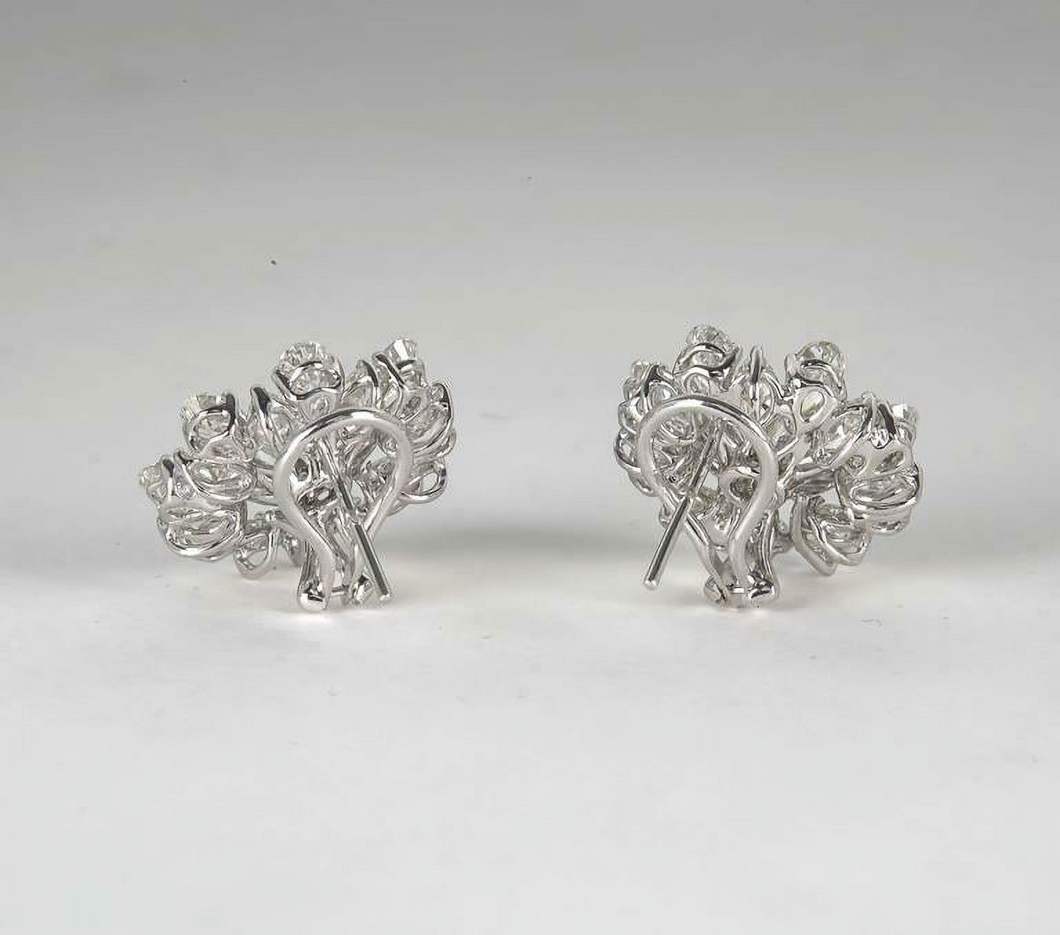 diamondscene Important Diamond Platinum Button Earrings