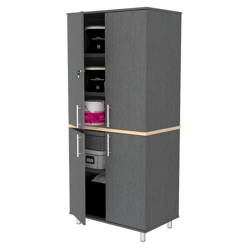Inval Kratos 34-Inch Graphite Grey Garage Cabinet, Gray(Laminate)