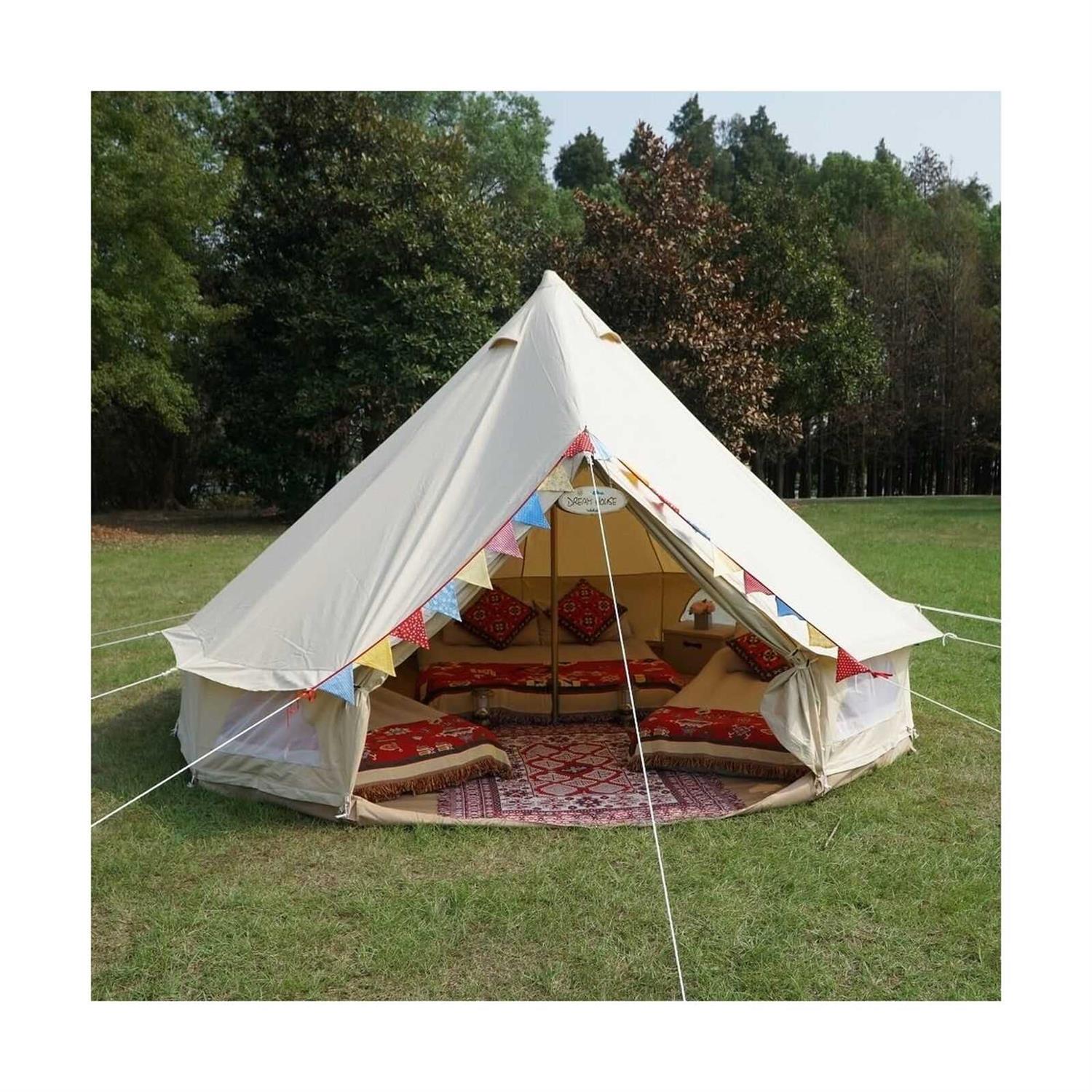 Dream House Outdoor Waterproof Cotton Canvas Family Camping Bell Tent - Sports Supplies Online Store