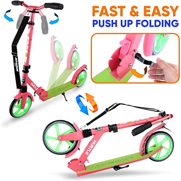 Hurtle Scooter &ndash; Scooter for Teenager &ndash; Kick Scooter &ndash; 2 Wheel Scooter with Adjustable T-Bar Handlebar &ndash