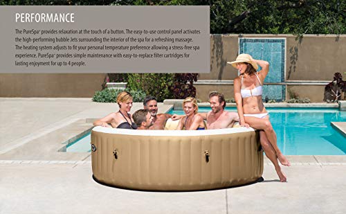 INTEX 28425EH PureSpa Bubble Massage Spa Set Outdoor Inflatable Portable Hot Tub, Includes Energy Efficient Spa Cover, Saltwater System Ready
