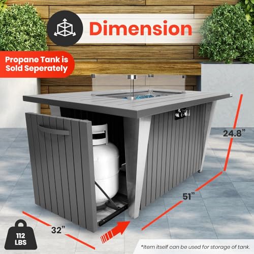 Outdoor Propane Fire Pit Table - CSA/ETL Certified Safe 50