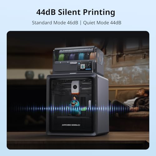 Anycubic Kobra S1 Combo 3D Printer, 4 Stunning Multicolor with Anycubic ACE PRO, 600mm/s High Speed and 320℃ Hotend Free-Clog Extruder