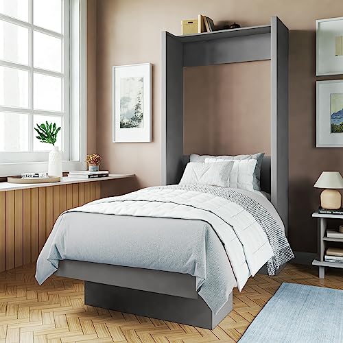 Oakland Living Easy-Lift Full Murphy Wall Bed in White with Shelf