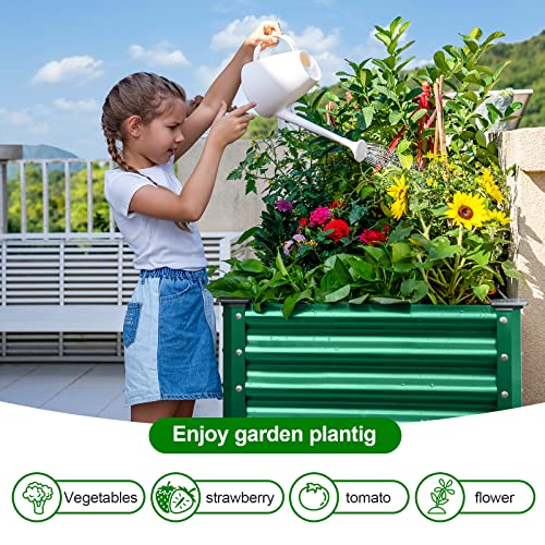 Land Guard Galvanized Raised Garden Bed with Legs, Galvanized Planter Raised Garden Boxes Outdoor