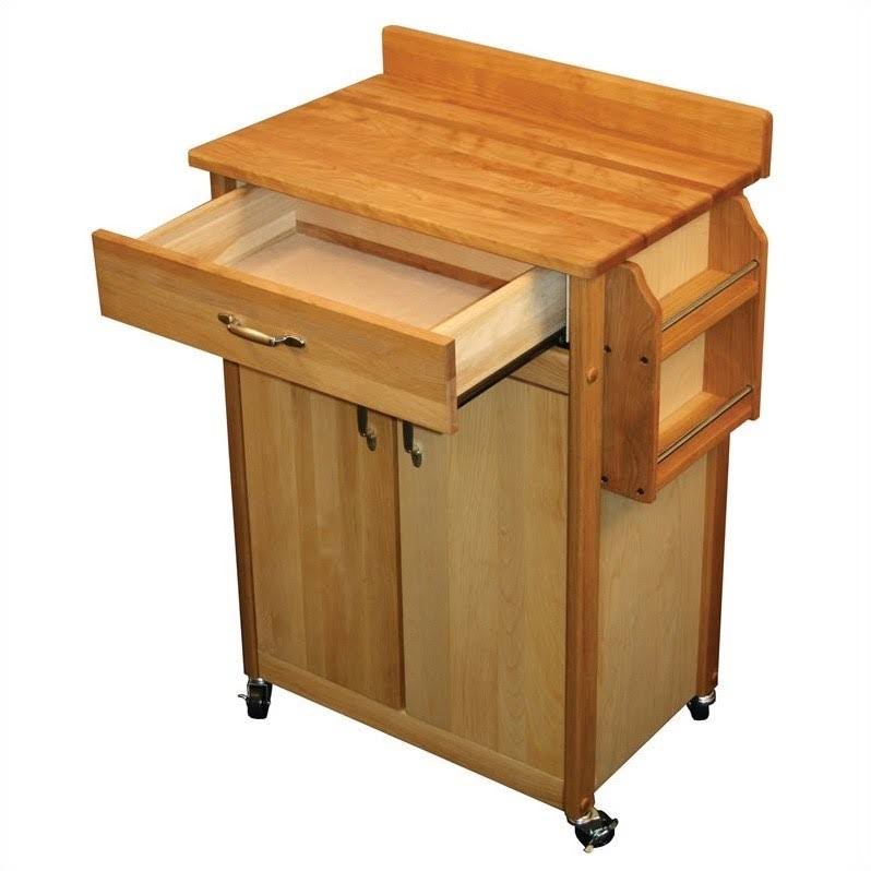 Pemberly Row 27x22 Butcher Block Kitchen Cart