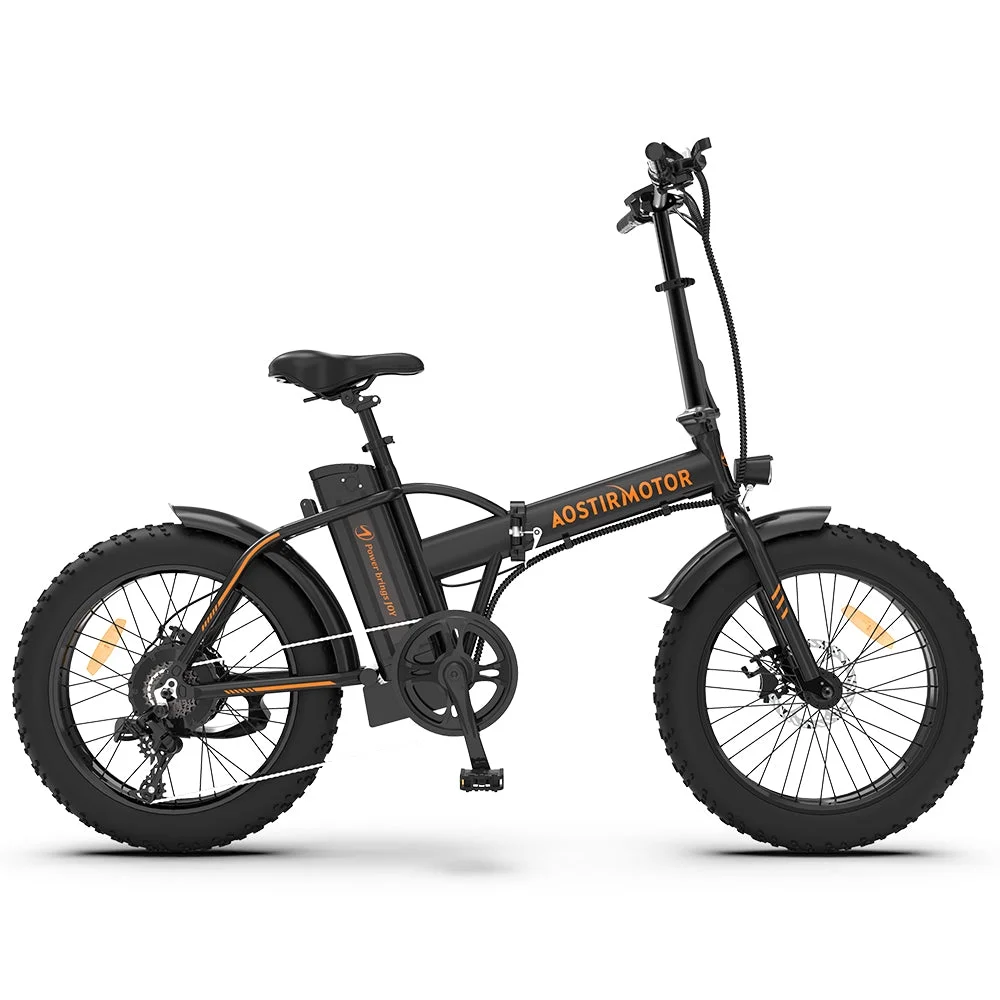 AOSTIRMOTOR Folding Electric Bike Ebike Bicycle 500W Motor 20" Fat Tire With 36V/13Ah Li-Battery Beach Snow Bicycle A20 - Curated Treasures Market