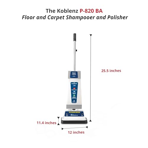 Koblenz Floor Shampooer and Polisher, Hard Floor Cleaner, Carpet Cleaning Machine with Scrubbing Brushes, Polishing Pads, and Carpet Shampoo