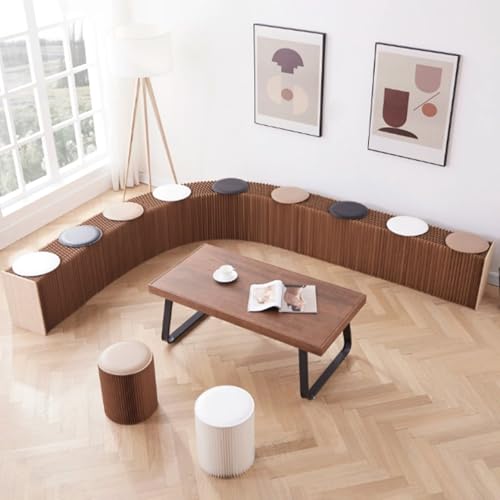 Paper Folding Telescopic Sofa, Light Paper Chair Organ Stool, Suitable for Living Room, Reception Room and Shopping Mall, Can Meet Your Various Needs