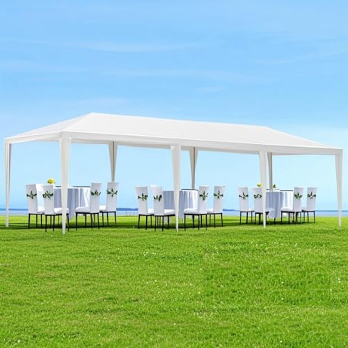 10'X30' Outdoor Party Tent Gazebo with 8 Removable Sidewalls, Large Wedding/Event Canopy Marquee Featuring Windows