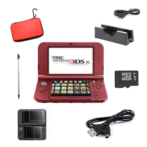 Nintendo New 3DS XL, Red Premium Bundle (Renewed)