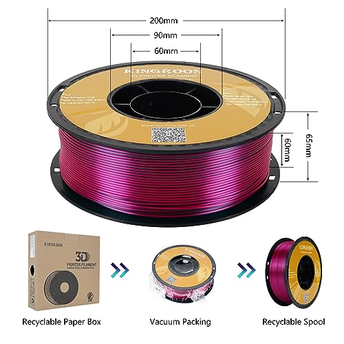 Kingroon Silk PLA Bundle 3D Printer Filament, Dimensional Accuracy +/- 0.03 mm, 10 kg Spool(22lbs)