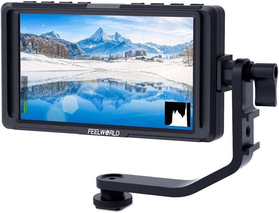FEELWORLD F5 5 Inch DSLR On Camera Field Monitor Small Full HD 1920x1080 IPS Video Peaking Focus Assist with 4K HDMI 8.4V DC Input Output Include