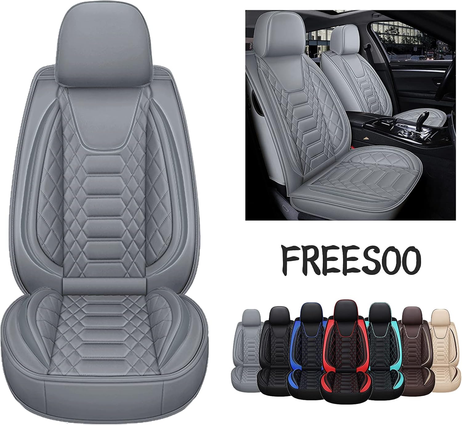 FREESOO Car Seat Covers Leather