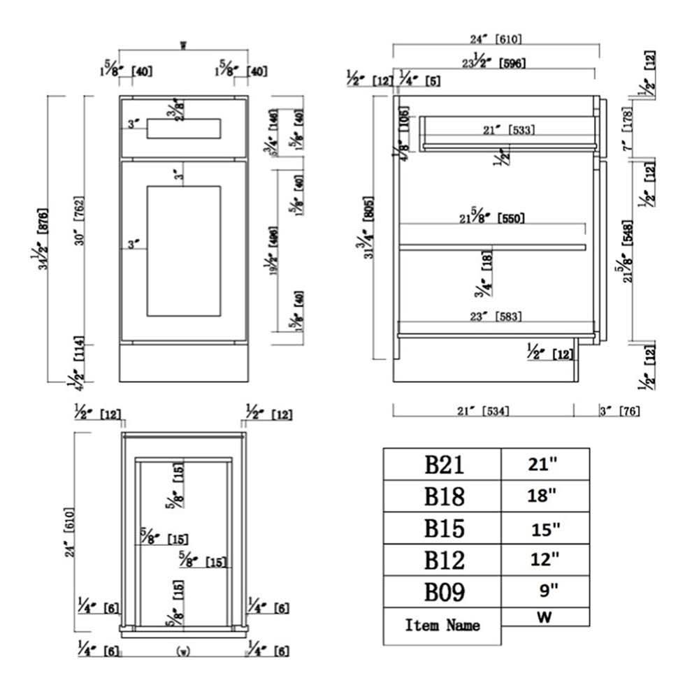 Design House 613141 Brookings 18x22 Fully Assembled Kitchen Base Cabinet, White Shaker