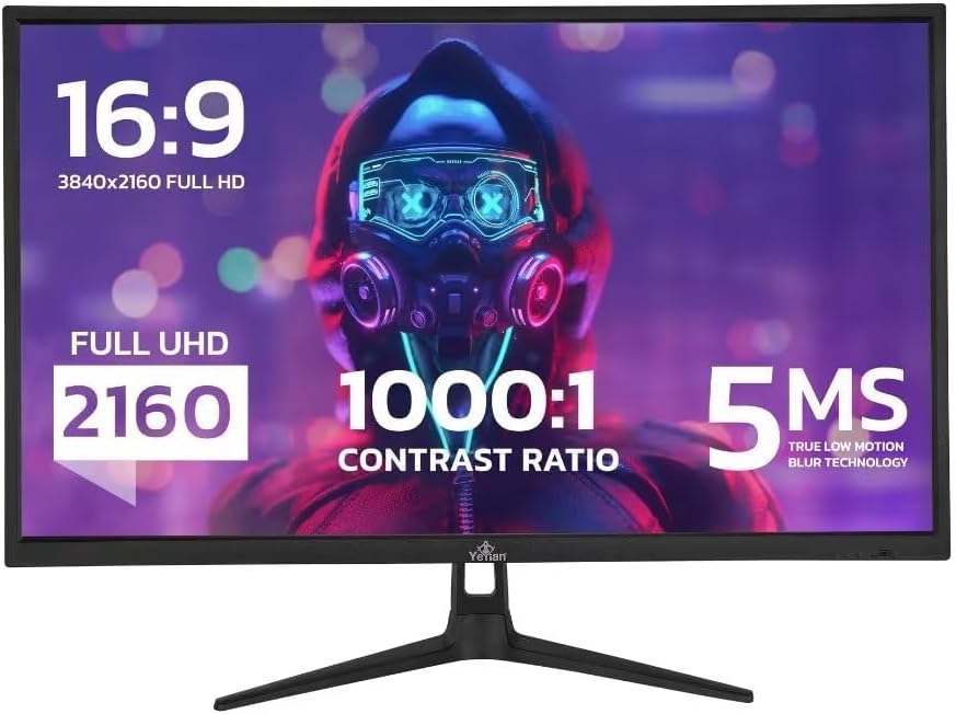 YEYIAN ODRAZ 27 inch IPS Panel HDR 4K UHD Slim Bezel PC Gaming Monitor 3840x2160, 1 Billion Colors, 99% sRGB, 300cd/m2, 1000:1, 60Hz 5ms, 16:9, 178°