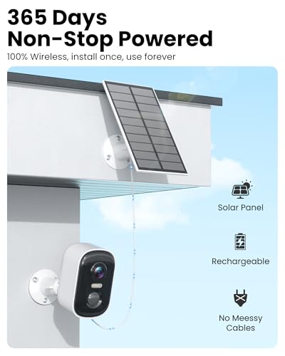 Outdoor Security Camera Wireless, 2K Battery Powered WiFi Cameras for Home Security with AI Motion Detection, Color Night Vision, Siren Alarm