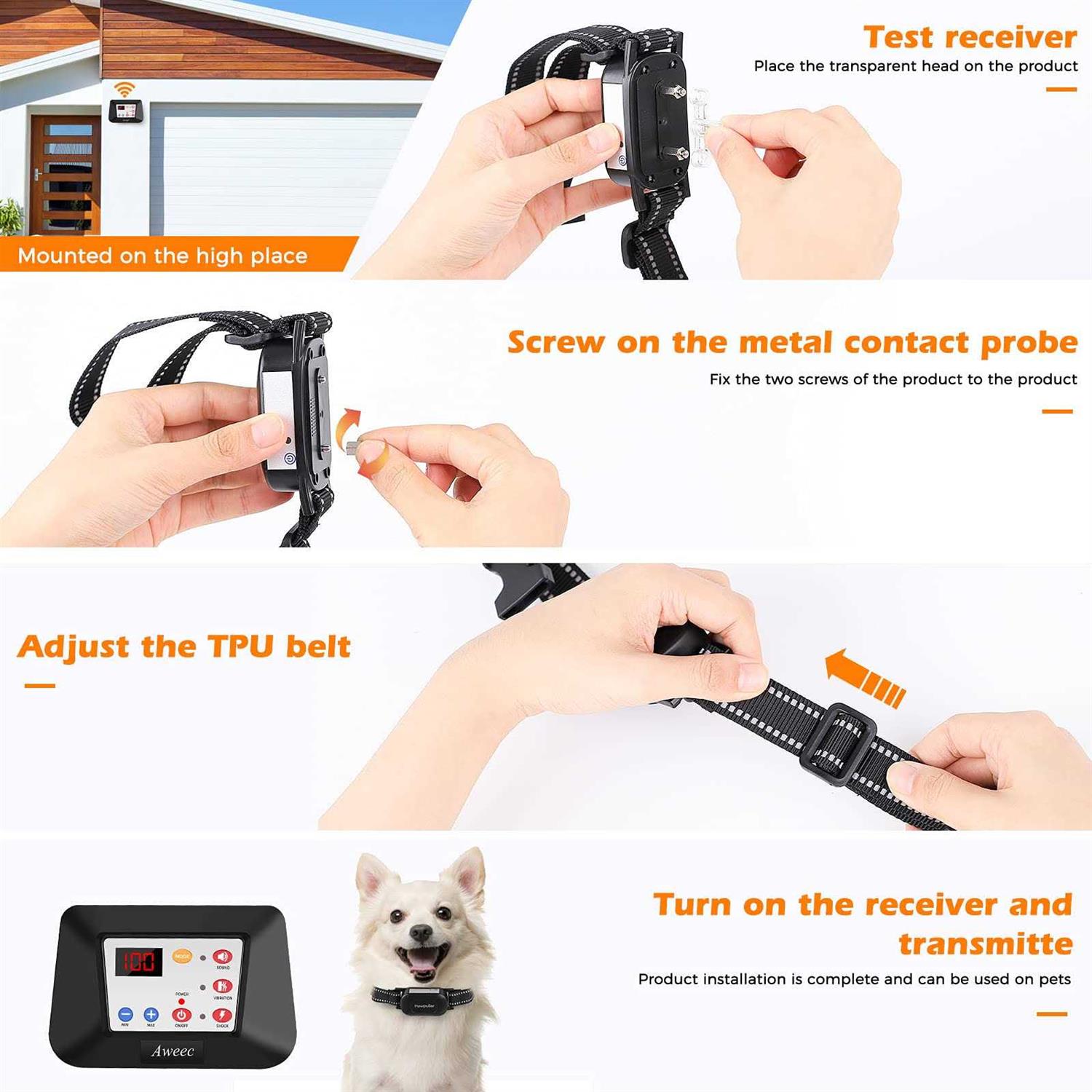 Aweec Wireless Dog Fence System 2023 Electric Fence for Dog &amp; Training Collar with Remote - Pet Supplies online store