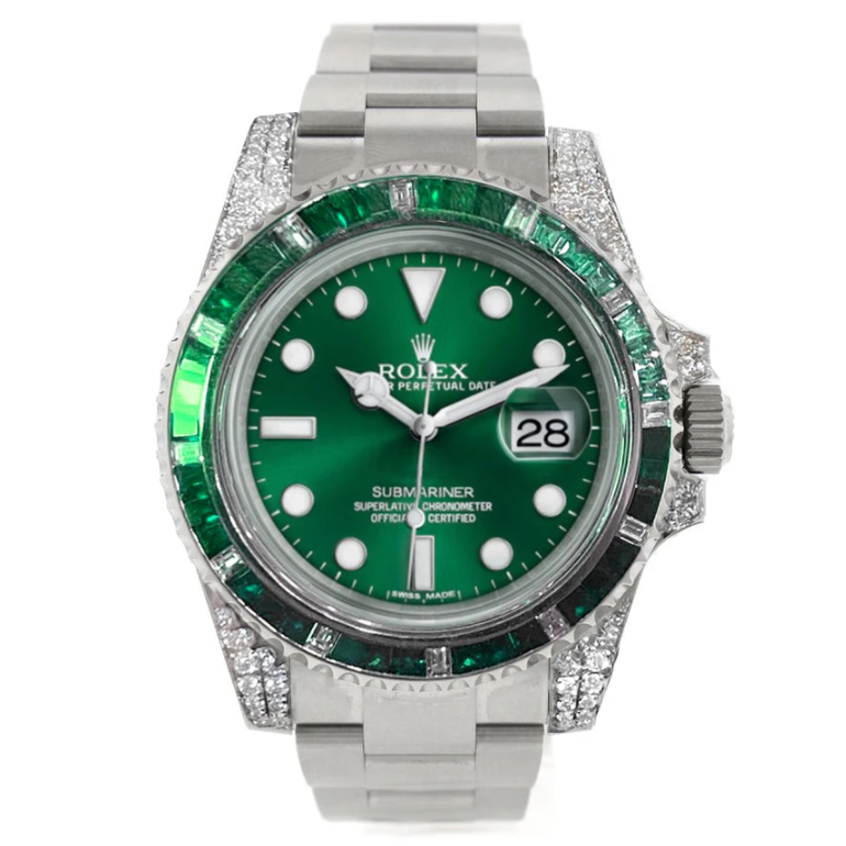 Submariner Silver Green Diamond 40mm