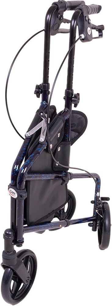 Carex 3 Wheel Walker for Seniors, Foldable, Rollator Walker with Three Wheels, Trio Walker with Height Adjustable Handles, Walker with Wheels