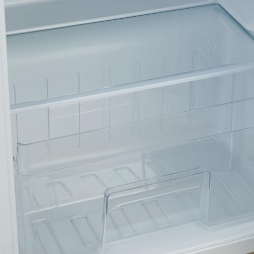 ACONEE Mini Refrigerator Compact Fridge with Freezer, Small Refrigerator Stainless Steel Double Door, 5 Adjustable Thermostat Control