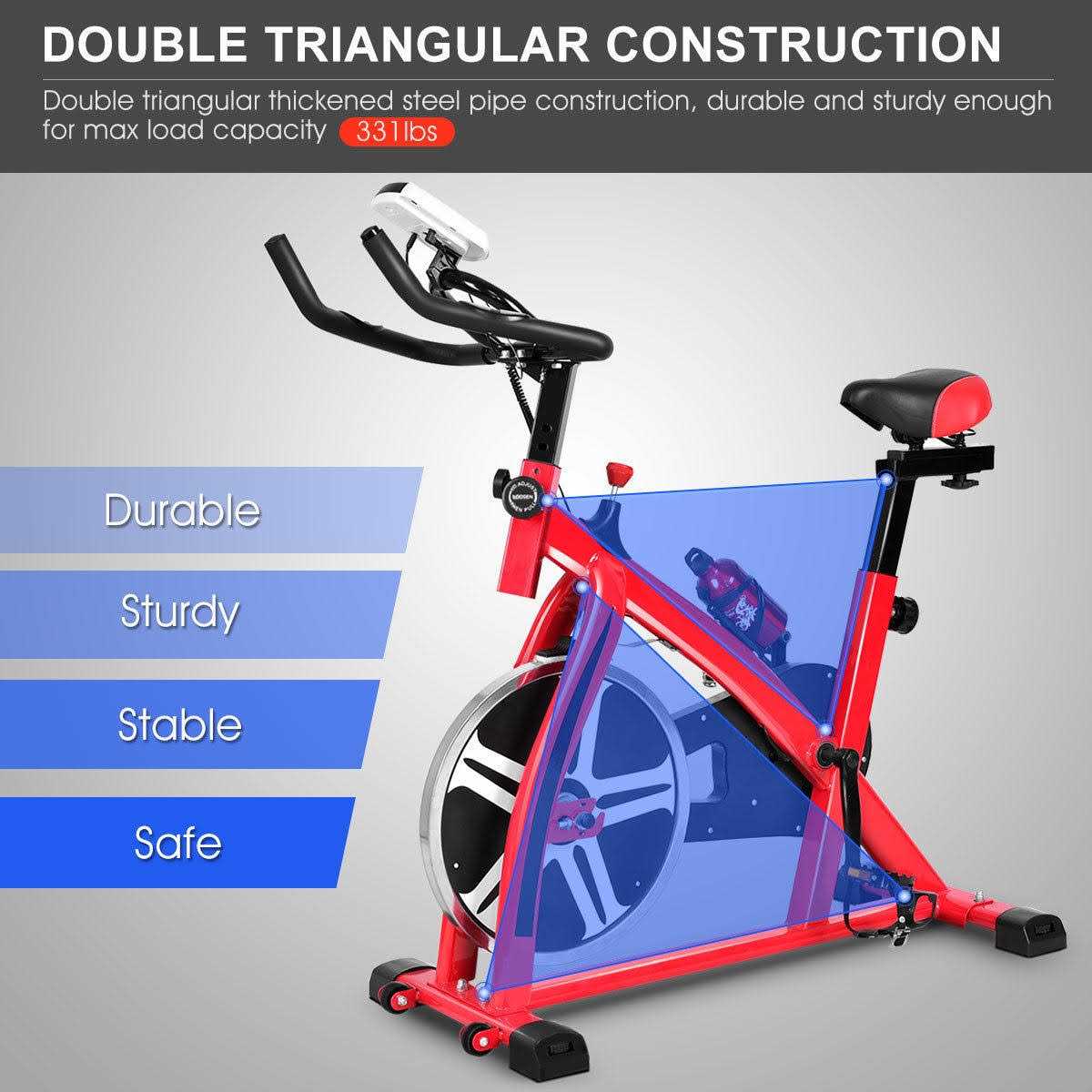 Costway Adjustable Exercise Bicycle Cycling Cardio Fitness - Sports Supplies Online Store