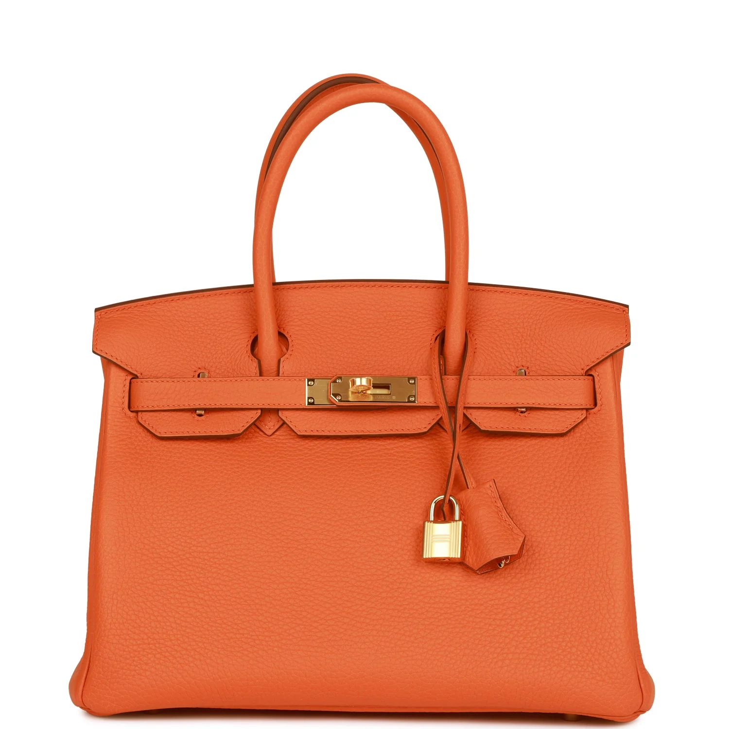 Hermes Birkin 30 Orange Clemence Gold Hardware