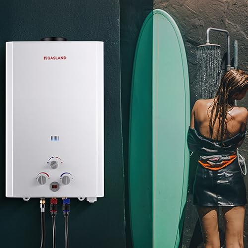 GASLAND BE158 Propane Tankless Water Heater 6L, Outdoor Portable Hot Water Heater, Overheating Protection, Easy to Install