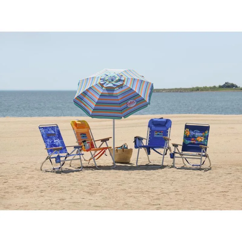Tommy Bahama 8079884 4-Position Assorted Color Beach Folding Chair, Pack of 4