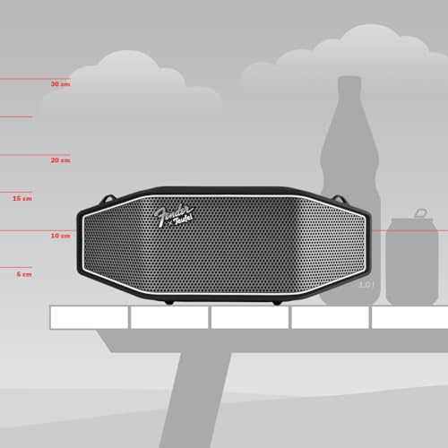 Fender x Teufel ROCKSTER CROSS Portable Wireless Bluetooth Speaker – Rugged, Waterproof, 16 Hours of Battery, Powerful Stereo Sound, Subwoofer