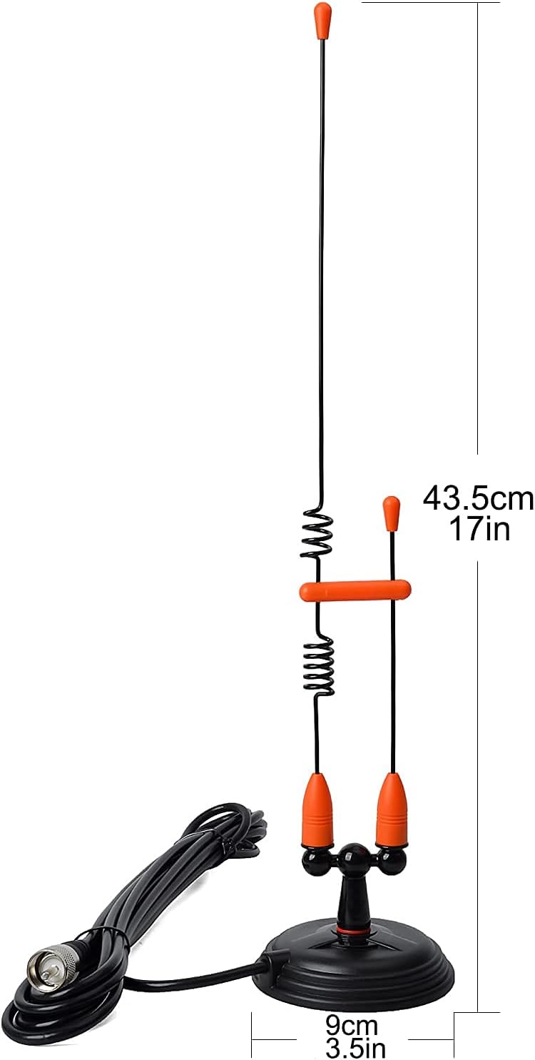 UAYESOK Heavy Duty Magnetic Mount Mobile Antenna Dual-Band 2m 70cm VHF/UHF Mag Base Antenna PL-259 Plug for Vehicel Truck SUV Mobile Radio Scanner