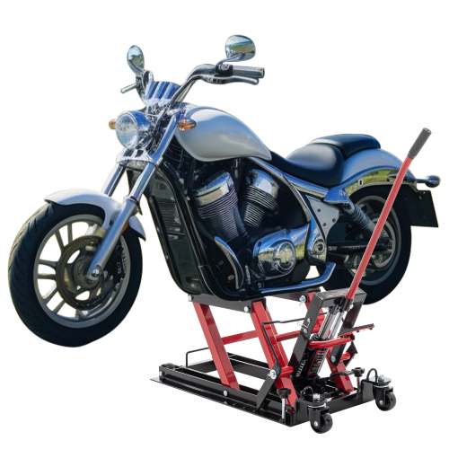 Hydraulic Motorcycle Lift Jack, 1500 LBS Capacity Foot-Operated Motorcycle Lift Table, ATV Scissor Lift Jack with 4.5" - 15" Lifting Range
