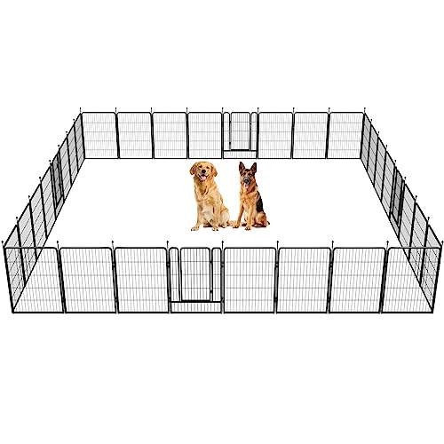 FXW Rollick Dog Playpen for Yard, RV Camping, 32 inch 16 Panels for Small and Medium Dogs│Patented