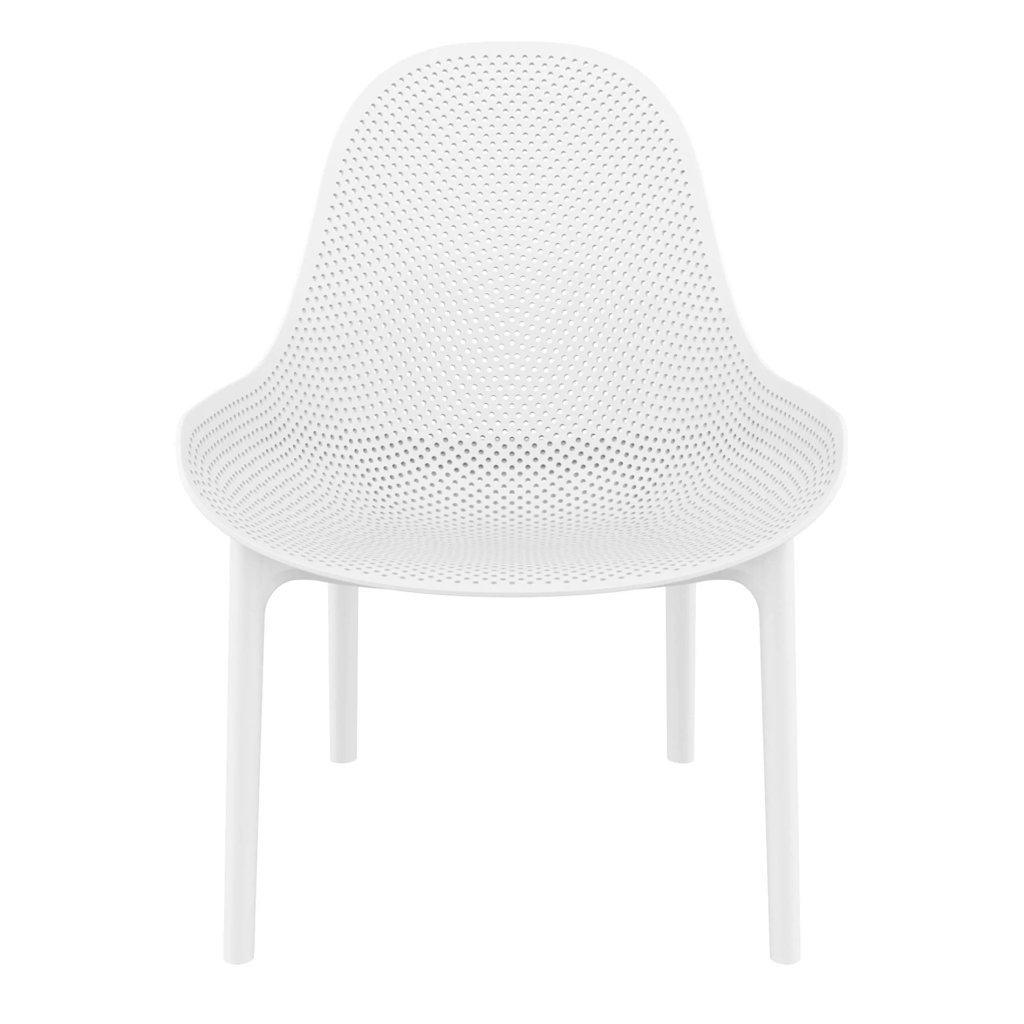 Luxury Commercial Living 32.75" White Solid Patio Lounge Chair
