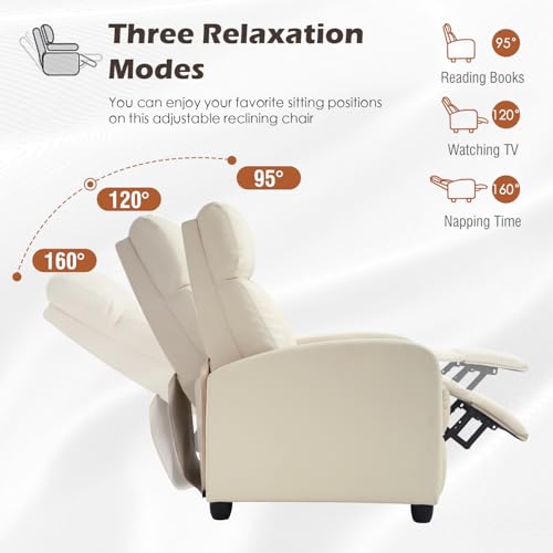 BestMassage | Recliner Chair | with 2 Point Massage Function | Black | with Lumbar Support, Adjustable Push Back, Wide Armrests