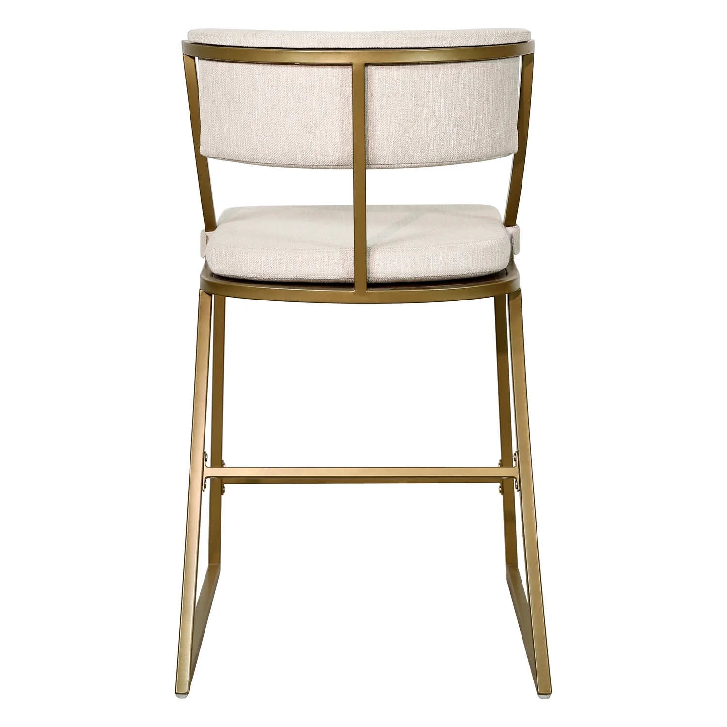 Mina 25in. Counter-Height Metal Bar Stool with Back- Antique Brass