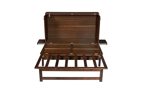 Queen Murphy Bed with Desk and Removable Shelves on Each Side, Murphy Bed Chest Murphy Bed Frame w/USB Port for Home Office, Studio or Guest Room