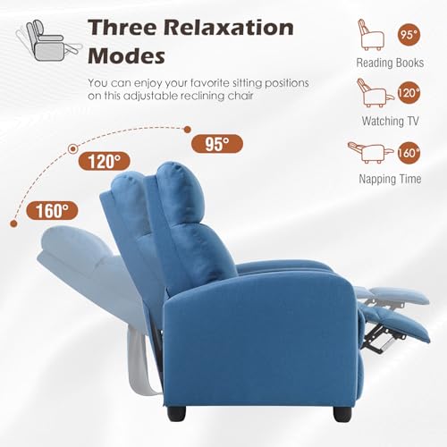 BestMassage | Recliner Chair | with 2 Point Massage Function | Black | with Lumbar Support, Adjustable Push Back, Wide Armrests