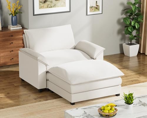 Homall 119" Modular Sectional Sofa, L Shaped Sofa Couch with Reversible Ottoman, DIY Combination Chenille Deep 3-Seat Cloud Couch for Living Room