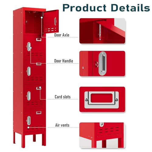 Metal Cabinet Home Office Storage,Lockers,Lockable Employees Metal Locker with Door,54" Height Steel Locker,Lockable Steel Locker for Gym,School,Home