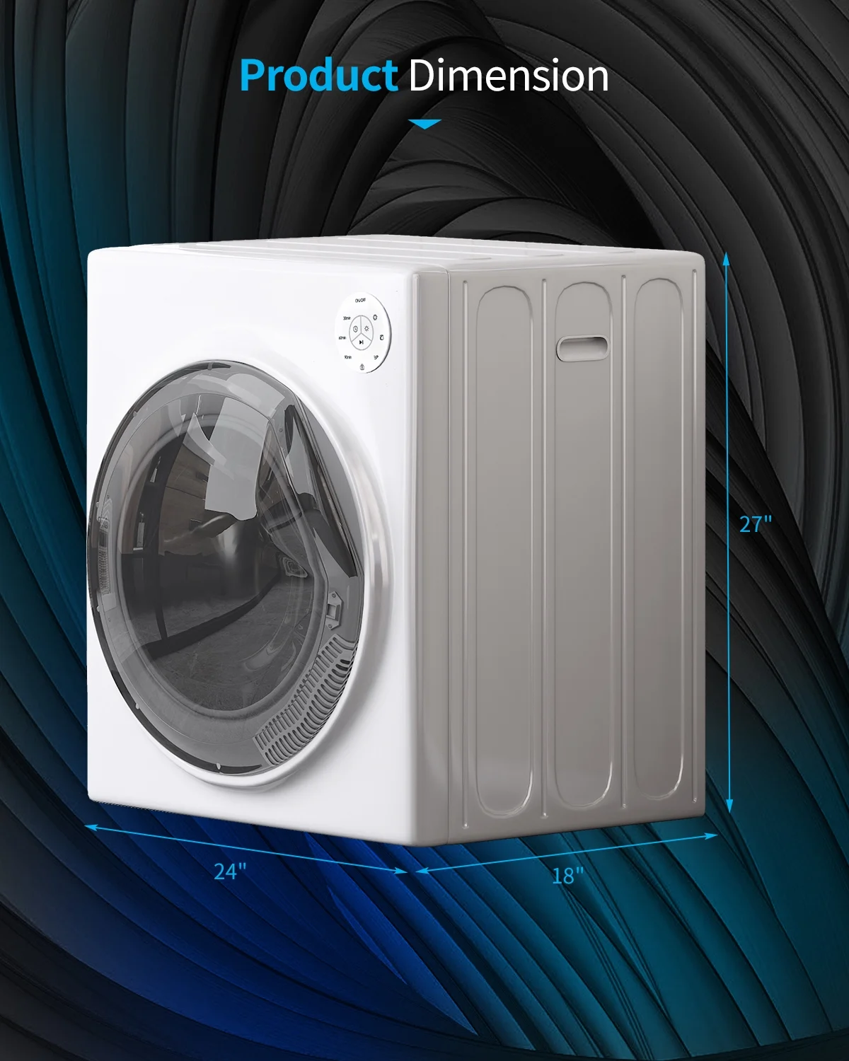 TABU Washer and Dryer Set, 19lbs Full Automatic Washing Machine with Drain Pump and 13lbs Portable Dryer (White) - Curated Treasures Market